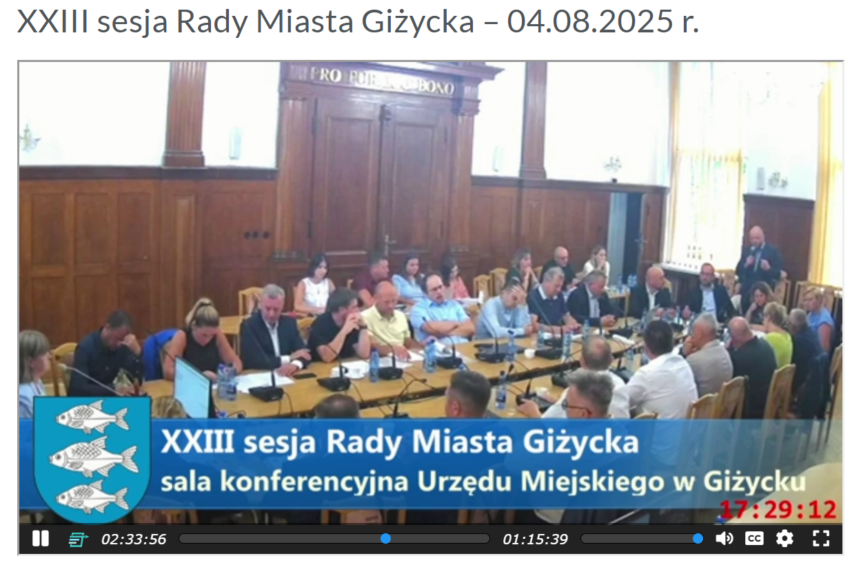 Sesja rady miasta Giżycka