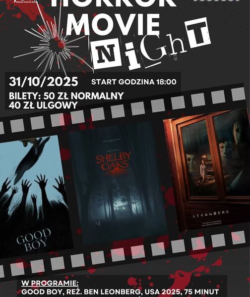 📅 31.10.2025📍 Kino Nowa Fala, GiżyckoHorror Movie Night w Kinie Nowa Fala