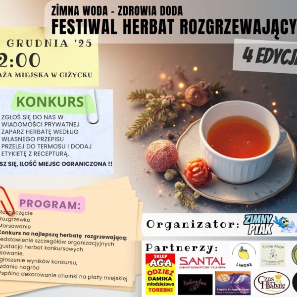 Festiwal Herbat Rozgrzewających w Giżycku – czwarta edycja na plaży miejskiej