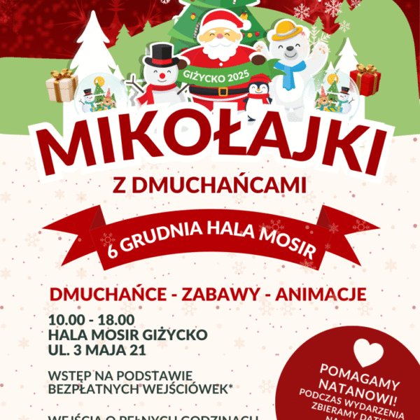 Mikołajkowa Zabawa w Giżycku – darmowe wejściówki dla dzieci