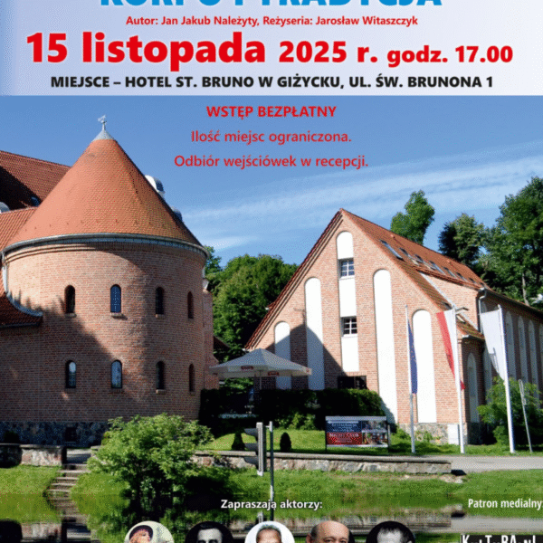 📅 15.11.2025📍 Hotel St. BrunoSpektakl Krakowskiego Teatru Komedia „Korpo i tradycja” w Giżycku