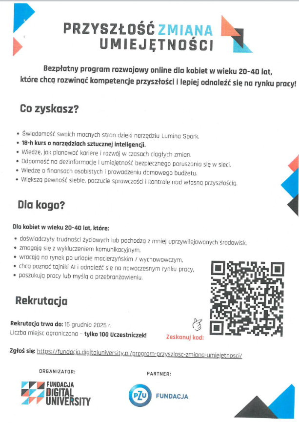 „Przyszłość Zmiana Umiejętności” – bezpłatny program rozwojowy dla kobiet. Zgłoś się już teraz!