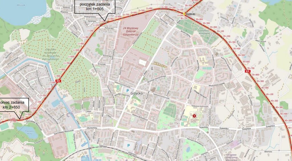 Zmiana organizacji ruchu na ul. Obwodowej w Giżycku. Zamknięty wylot z ronda, objazdy i nowe trasy dla pieszych