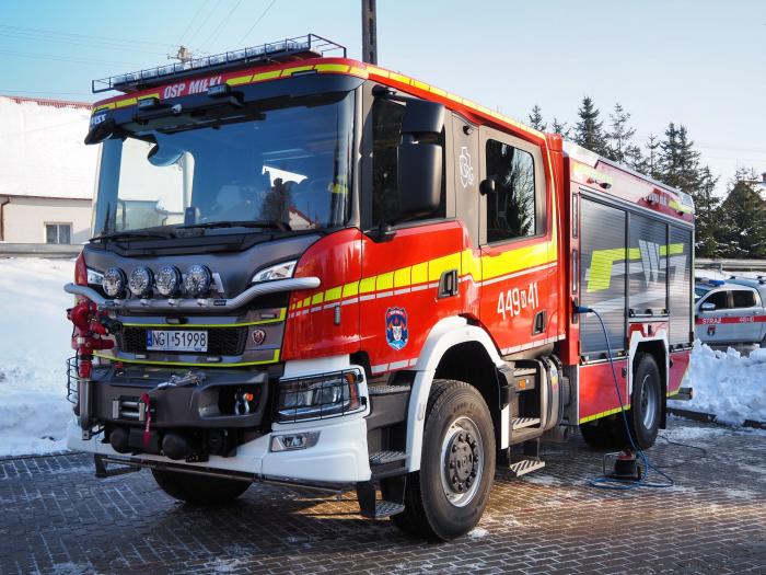 Nowy ciężki wóz ratowniczo-gaśniczy dla OSP Miłki. Scania P420 wzmocni bezpieczeństwo w powiecie giżyckim