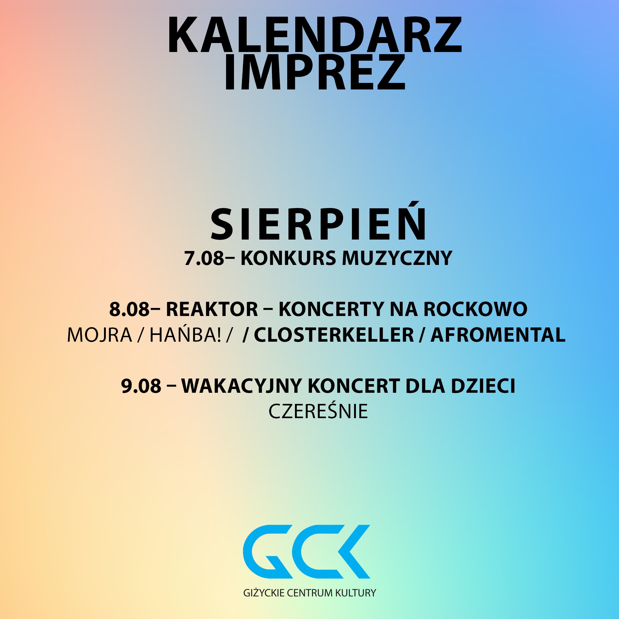 Koncerty, festiwale i teatr. Tak wygląda 2026 rok z Giżyckim Centrum Kultury