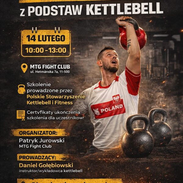 Bezpłatne szkolenie z podstaw kettlebell w Giżycku. MTG Fight Club zaprasza