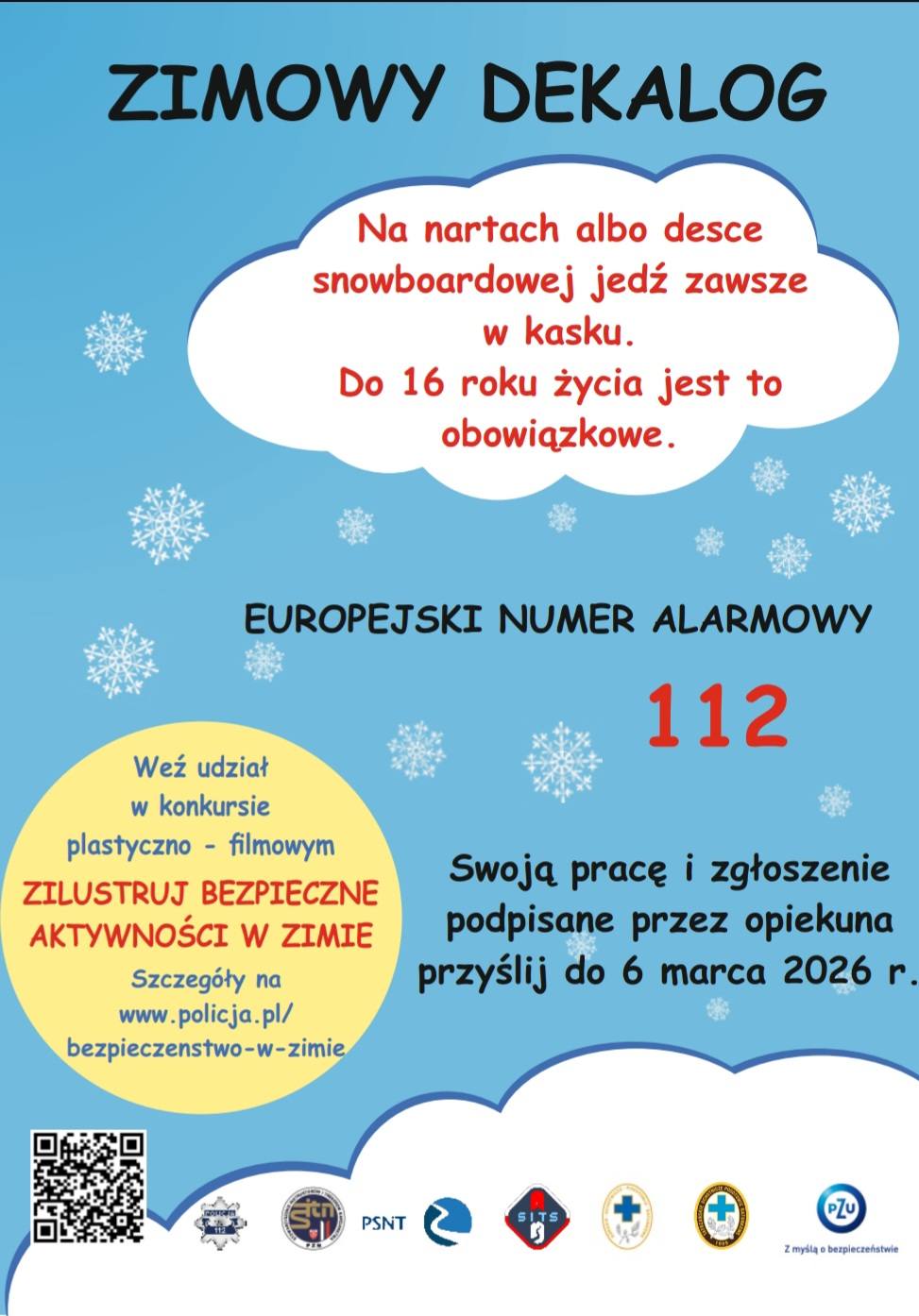 Konkurs „Zimowy Dekalog” dla dzieci i młodzieży. Policyjna inicjatywa promująca bezpieczną zimę