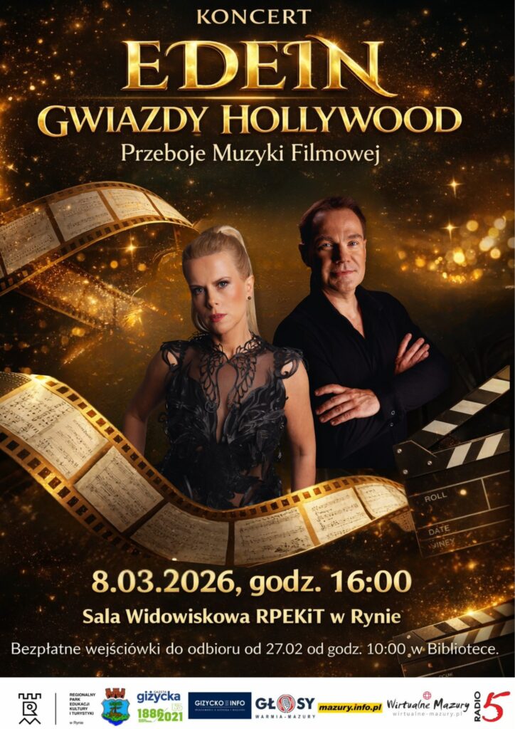 📅 08.03.2026📍 Sala Widowiskowa RPEKiT w RynieKoncert z okazji Dnia Kobiet | EDEIN – Gwiazdy Hollywood. Przeboje Muzyki Filmowej