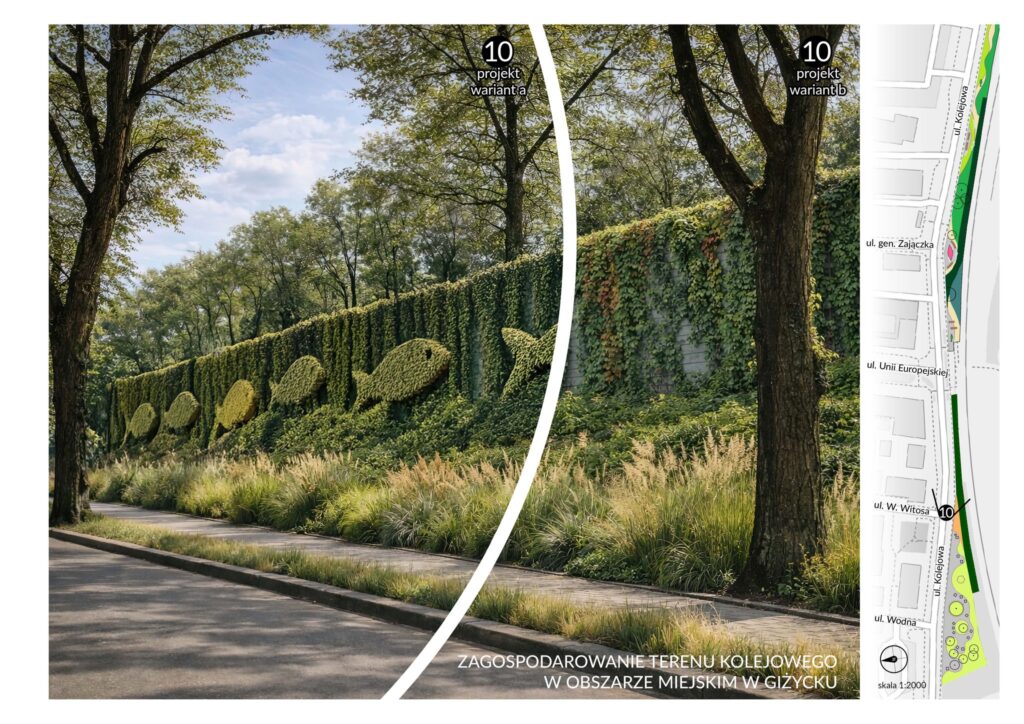 Co dalej z terenami przy torach w Giżycku? Miasto pokazuje pierwszy kierunek zmian i koncepcję parku linearnego