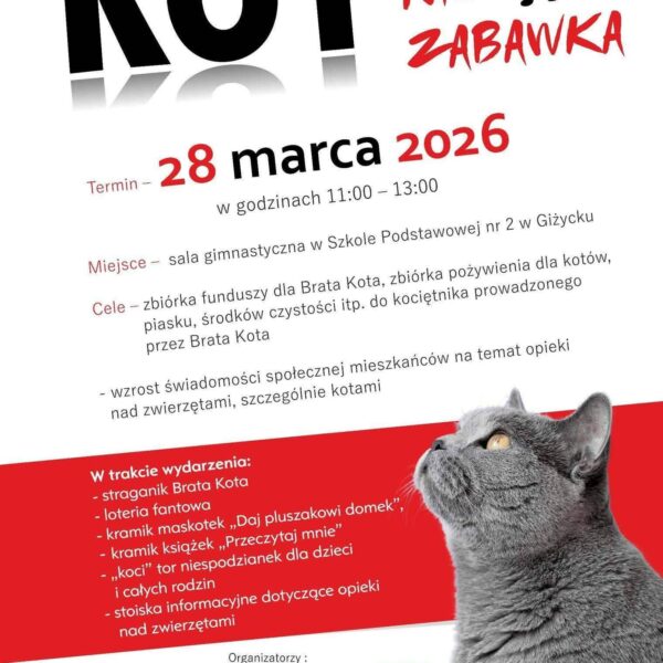Kot to nie zabawka📅 28.03.2026📍 SP 2 w Giżycku