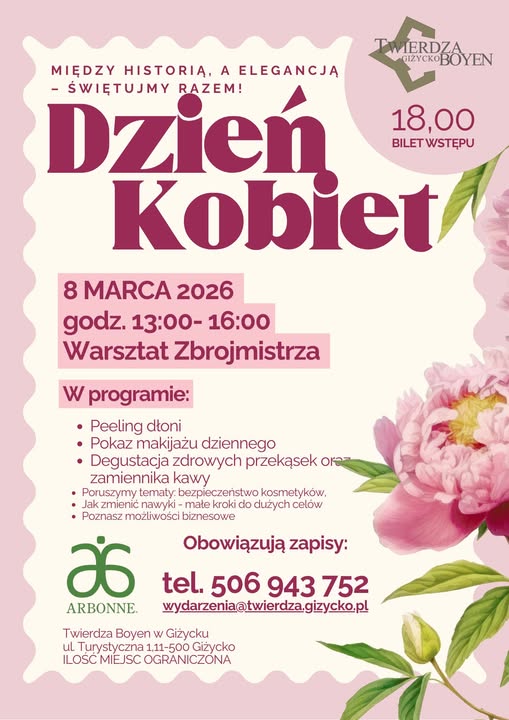 📅 08.03.2026📍 Twierdza Boyen GiżyckoDzień Kobiet w Twierdzy Boyen. Między historią a elegancją