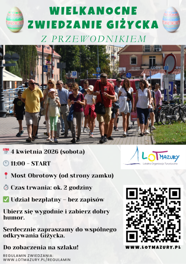 📅 04.04.2026📍 Most Obrotowy od strony zamkuWielkanocne Zwiedzanie Giżycka z przewodnikiem już 4 kwietnia