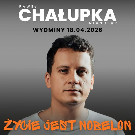 📅 18.04.2026📍 GOK WydminyPaweł Chałupka wystąpi w Wydminach z nowym programem stand-upowym