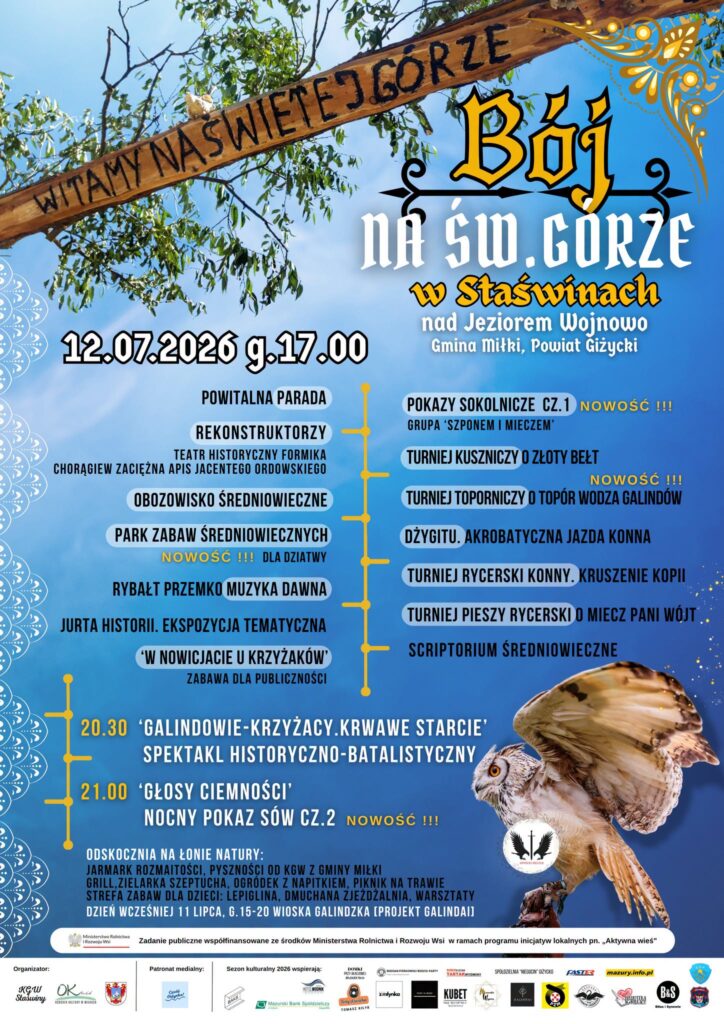 Bój na Świętej Górze w Staświnach. Widowiskowe wydarzenie historyczne nad jeziorem Wojnowo