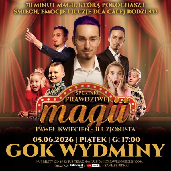 Spektakl prawdziwej magii w Wydminach. Paweł Kwiecień Iluzjonista wystąpi w GOK