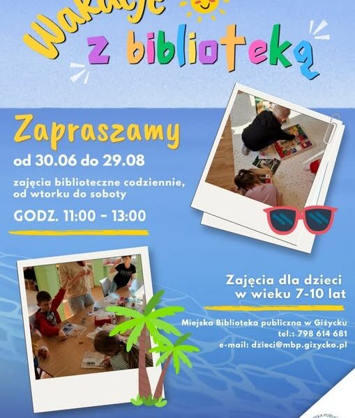 Wakacje z biblioteką w Giżycku - grafika wydarzenia