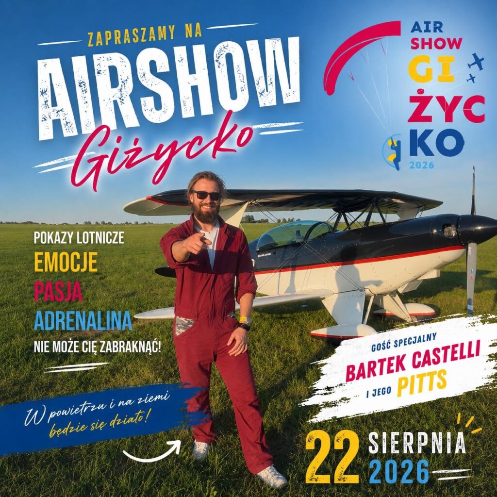 Bartek Castelli i samolot Pitts S-2B na Giżycko AirShow 2026