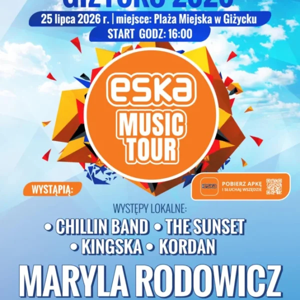 Plakat wydarzenia ESKA Music Tour Giżycko 2026 z Marylą Rodowicz