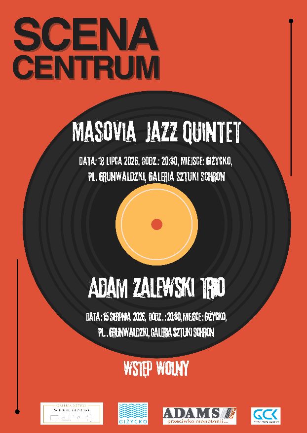 Plakat koncertu Masovia Jazz Quintet w Giżycku 18 lipca 2026