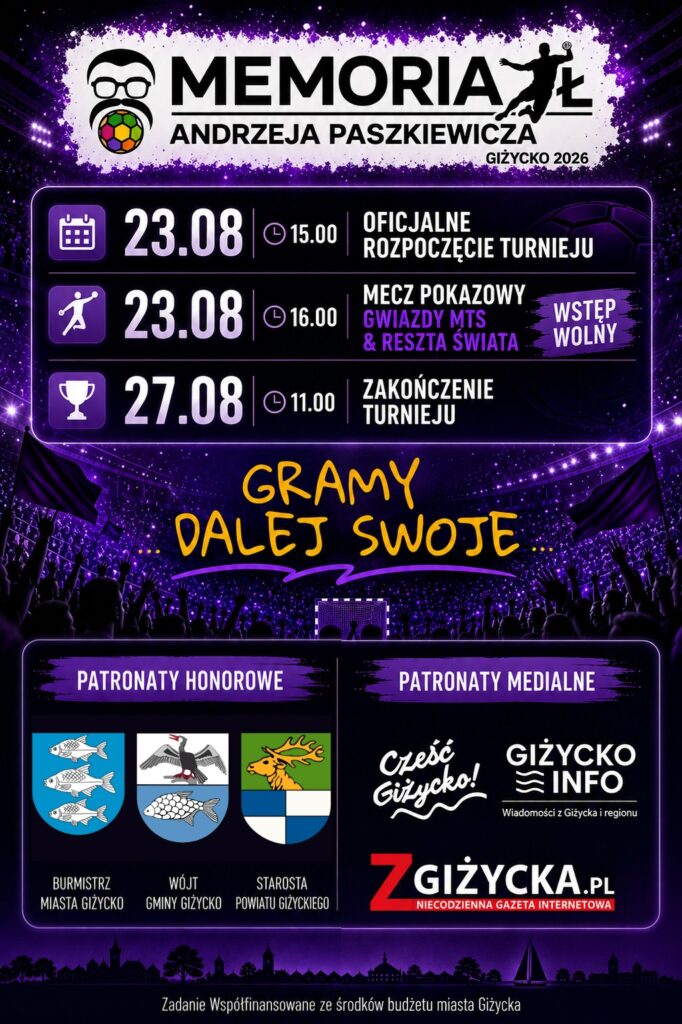 Poprawiony plakat Memoriału Andrzeja Paszkiewicza w Giżycku w 2026 roku
