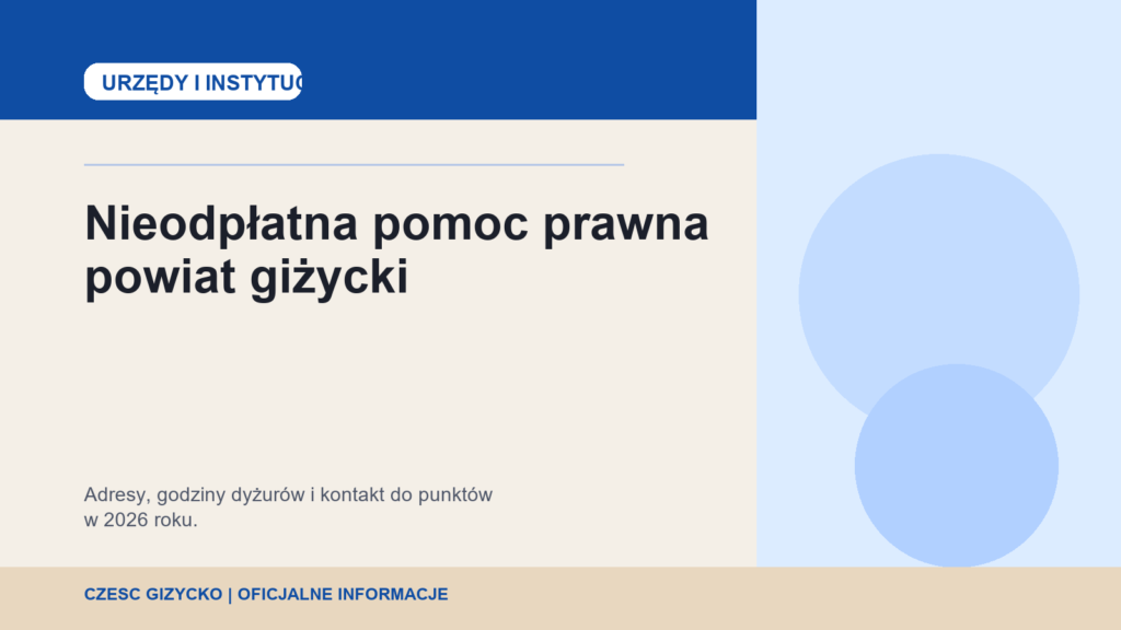 Grafika do informacji o nieodpłatnej pomocy prawnej w powiecie giżyckim