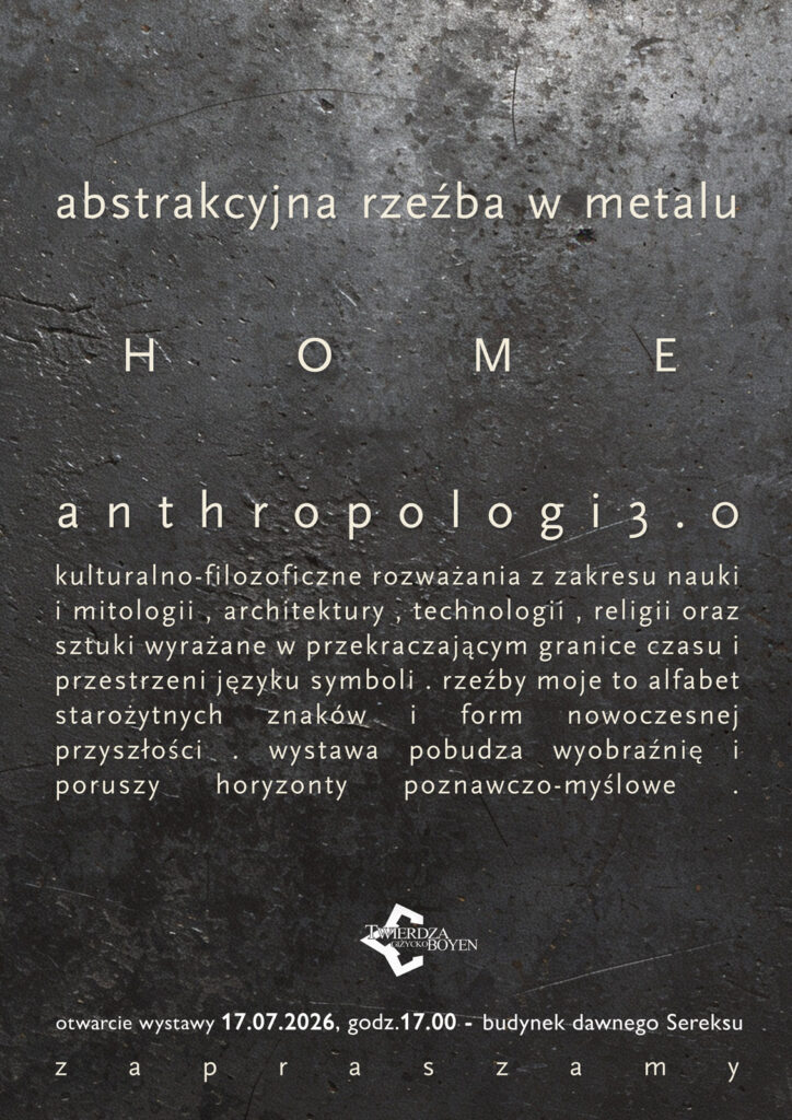 Oficjalny plakat wystawy Abstrakcyjna Rzeźba w Metalu w Giżycku