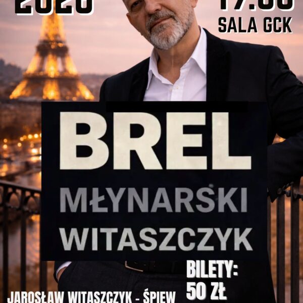 Plakat recitalu Salut Brel w Giżycku 23 lipca 2026