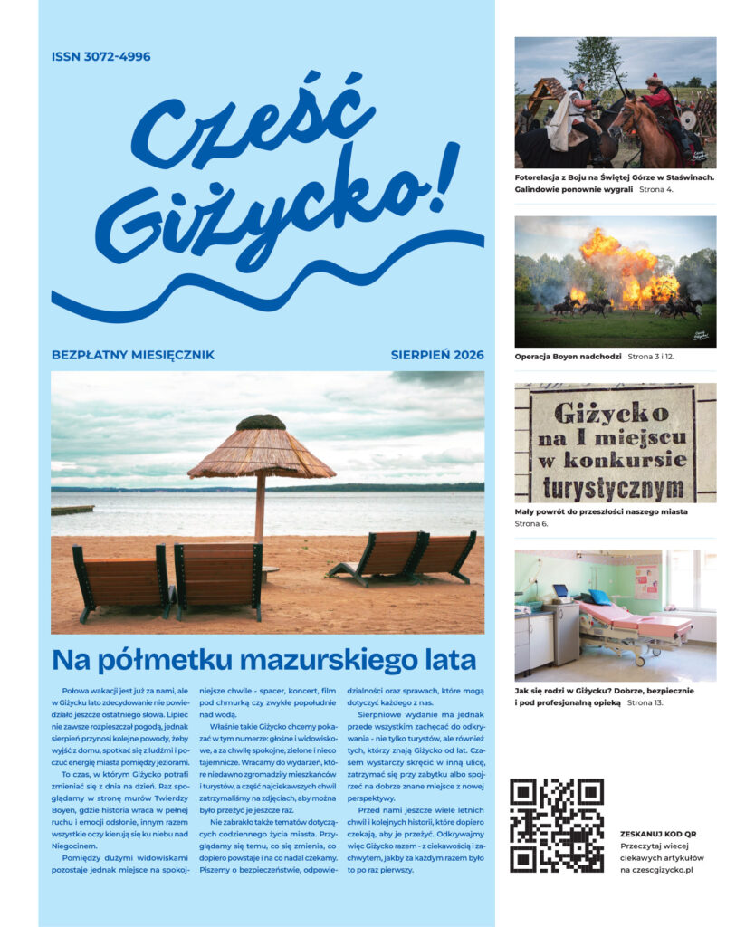 Okładka miesięcznika Cześć Giżycko - sierpień 2026