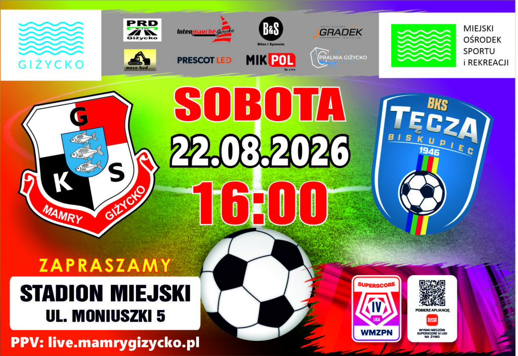 Mamry Giżycko przegrały z Tęczą Biskupiec 0:4. Po czterech kolejkach mają trzy punkty