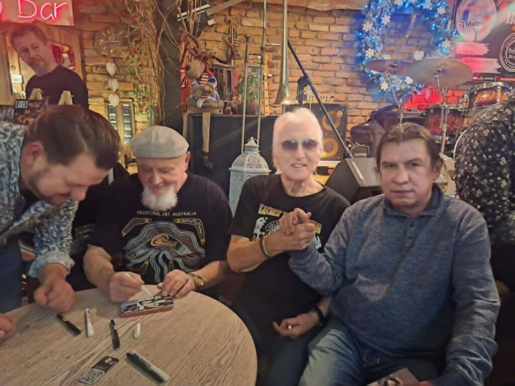 Michał podczas spotkania z Tadeuszem Trzcińskim i Maciejem Kubickim z Old Breakout