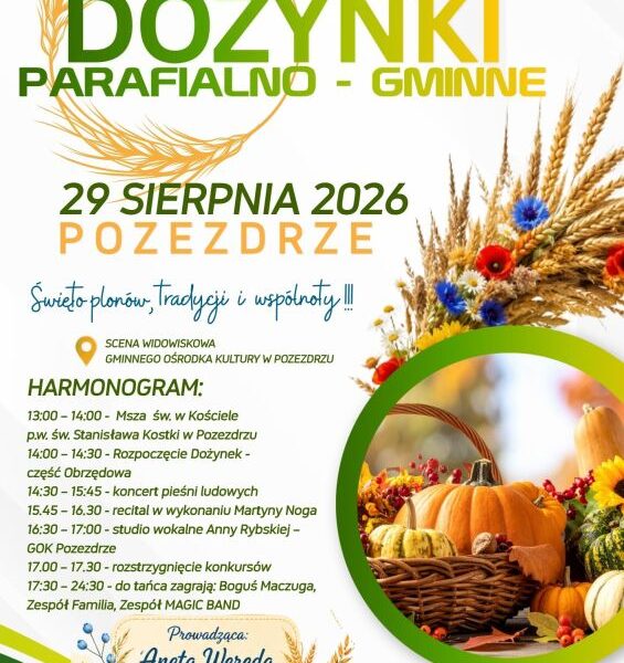 Program Dożynek Parafialno-Gminnych w Pozezdrzu 2026