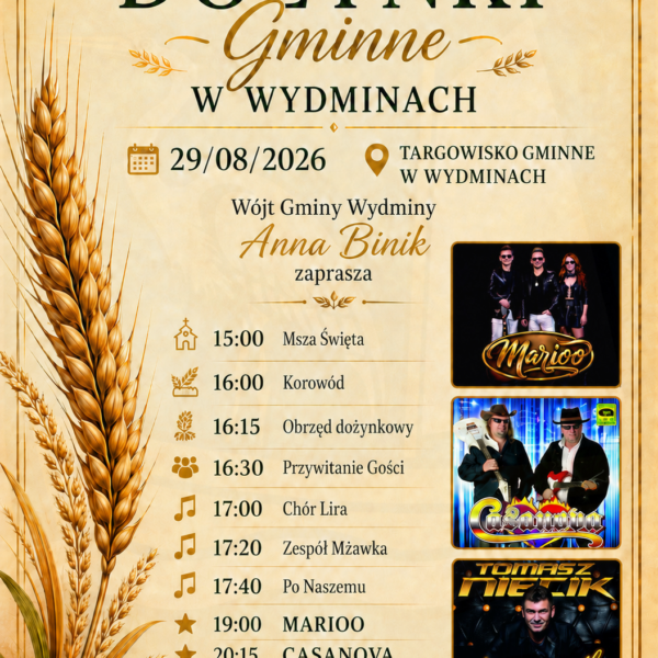 Program Dożynek Gminnych w Wydminach 2026