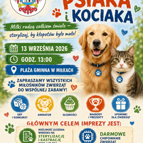 Dzień Psiaka i Kociaka w Miłkach, darmowe czipowanie zwierząt