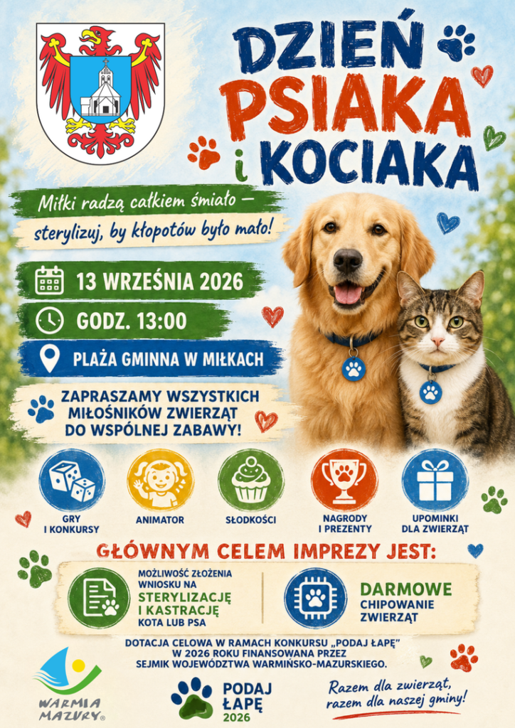 Dzień Psiaka i Kociaka w Miłkach, darmowe czipowanie zwierząt
