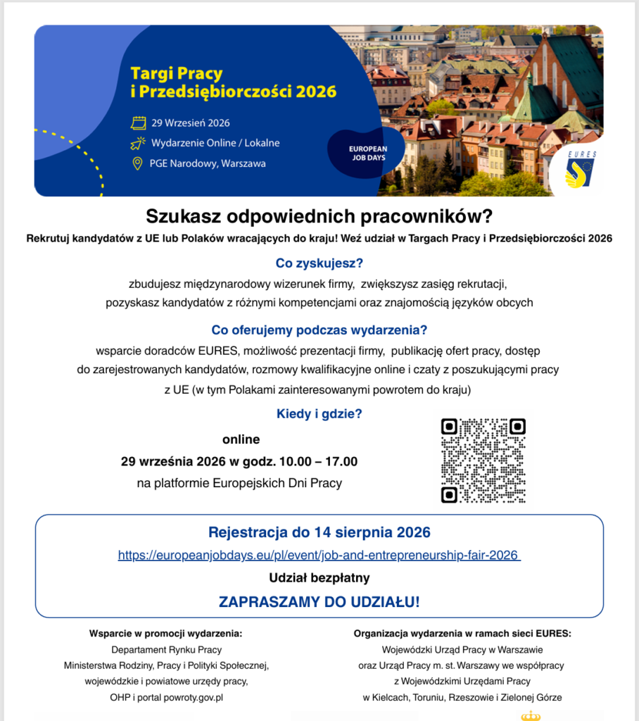 Ulotka Targów Pracy i Przedsiębiorczości 2026 online