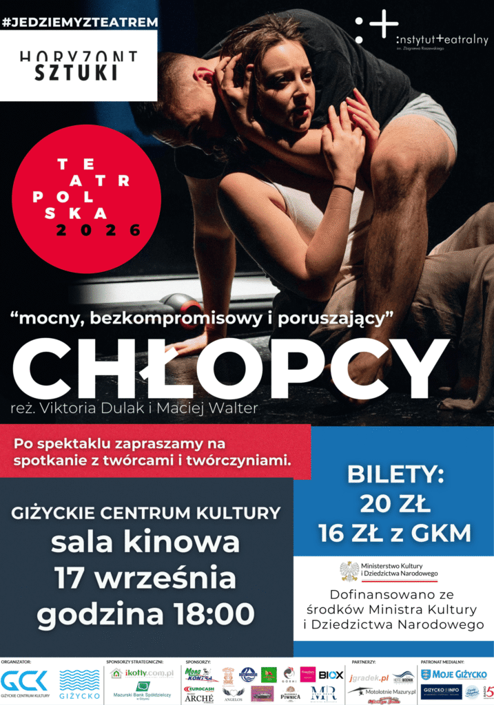 Plakat spektaklu Chłopcy w GCK 17 września 2026 roku