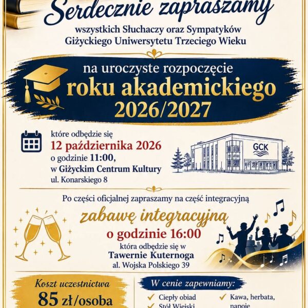 Inauguracja roku akademickiego GUTW 12 października 2026 roku