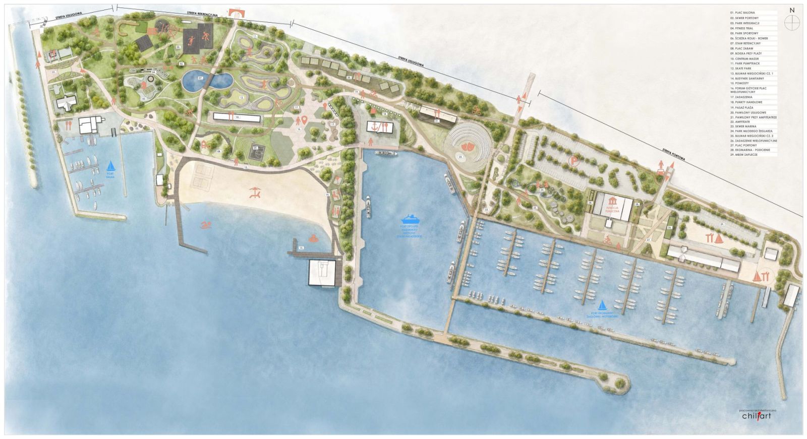 Plan koncepcji zagospodarowania Plaży Miejskiej, portów i stref rekreacyjnych w Giżycku
