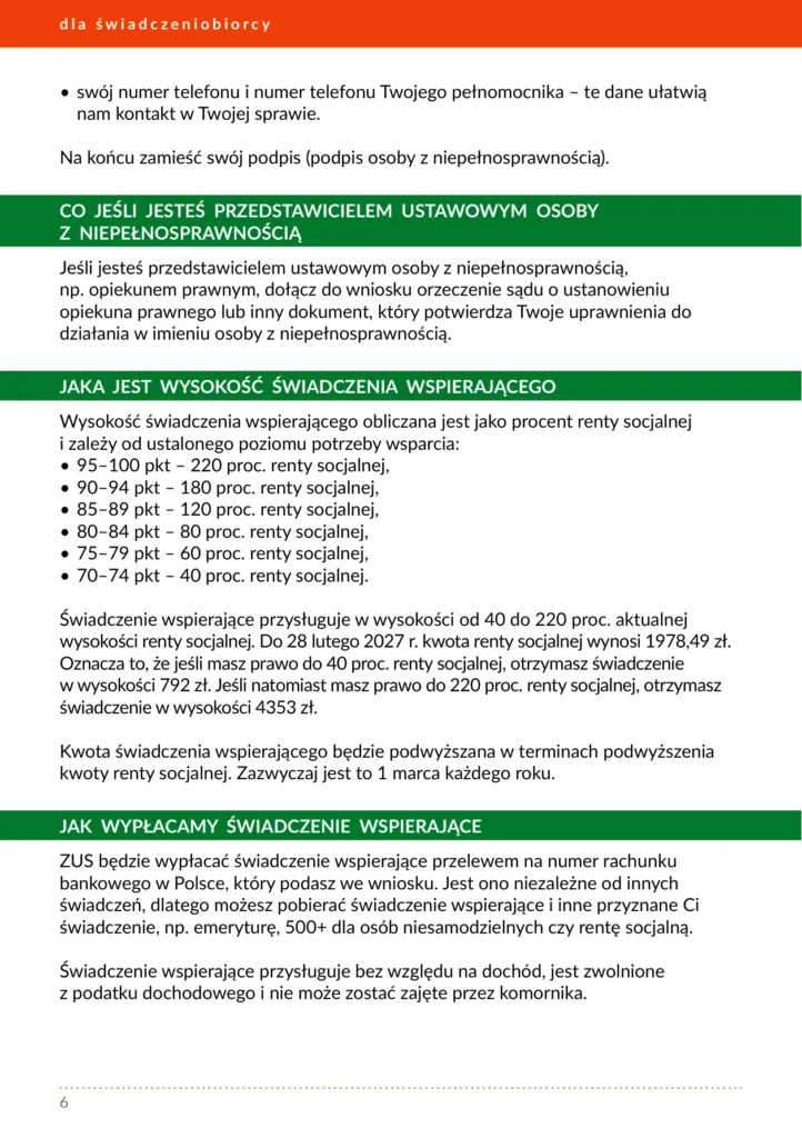 Świadczenie wspierające w 2026 roku. Od 792 do 4353 zł miesięcznie