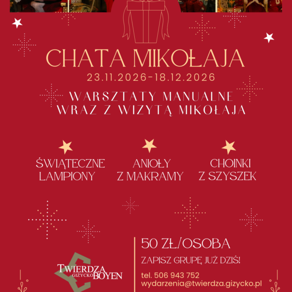 Plakat Chaty Mikołaja 2026 w Twierdzy Boyen