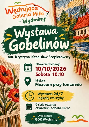 Plakat wystawy gobelinów Krystyny i Stanisława Szepietowskich
