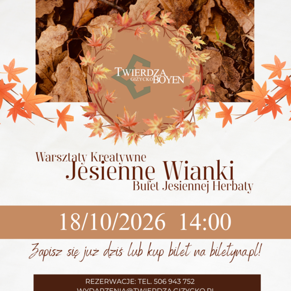 Plakat warsztatów Jesienne wianki w Twierdzy Boyen