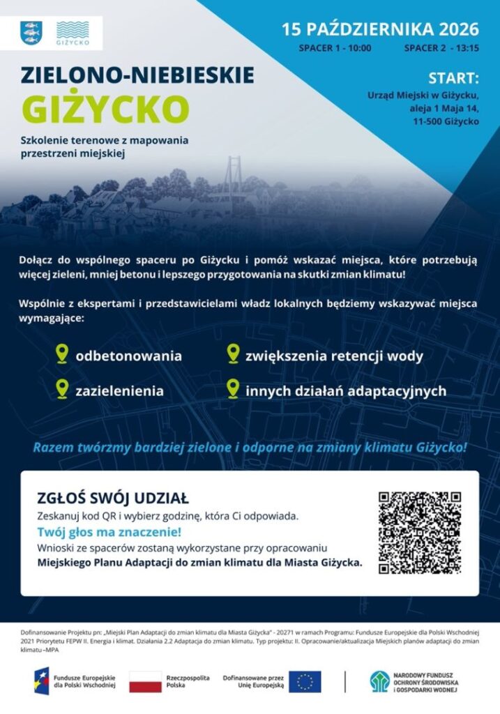 Zielono-Niebieskie Giżycko spacery badawcze 15 października 2026