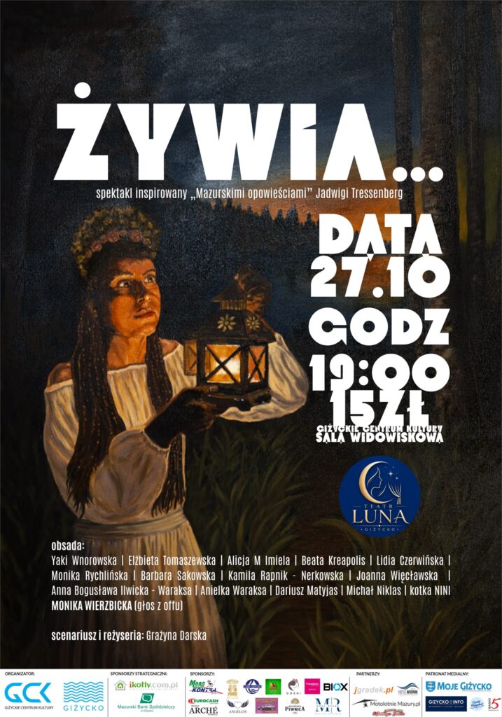 Plakat spektaklu Żywia Teatru Luna w GCK 27 października 2026 roku